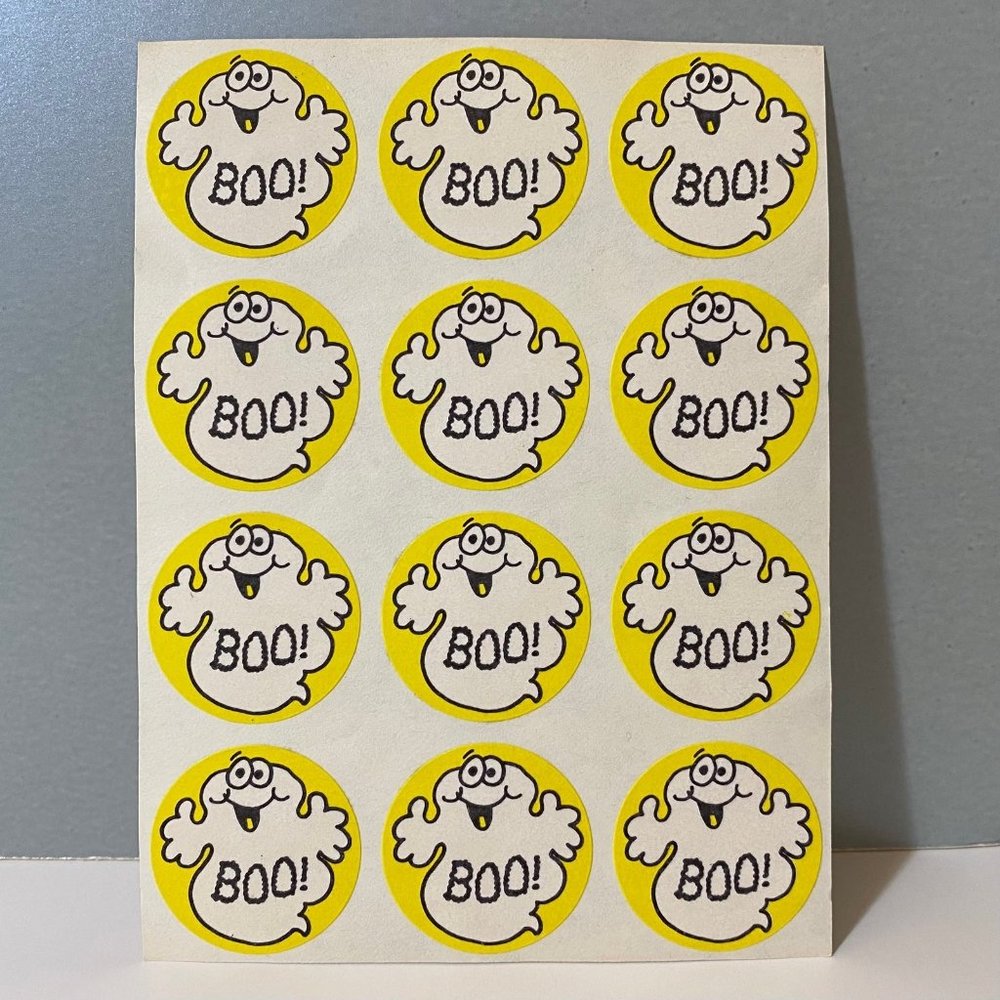 Vintage Trend 1981 Halloween Ghost Scratch ‘N Sniff Stickers Coconut